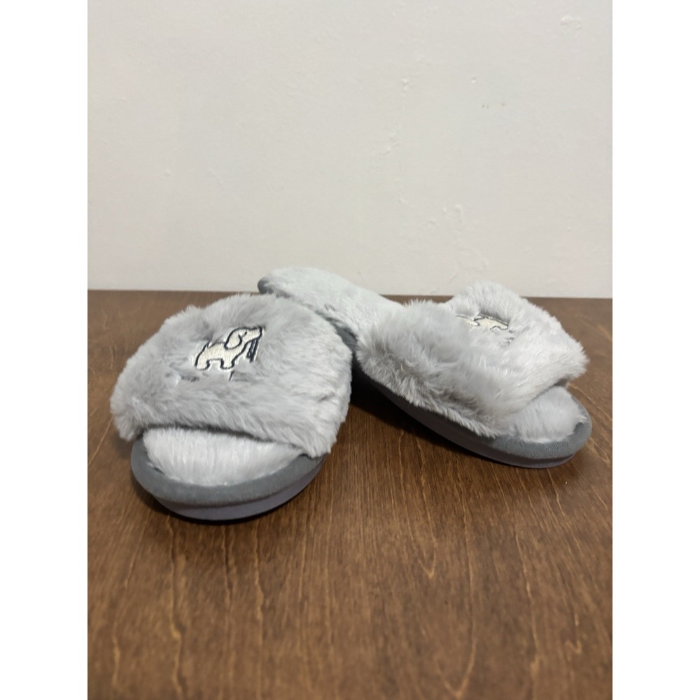 Women's Cozy Memory Foam Slippers Women Sz Medium Gray House Shoes Puppy Love